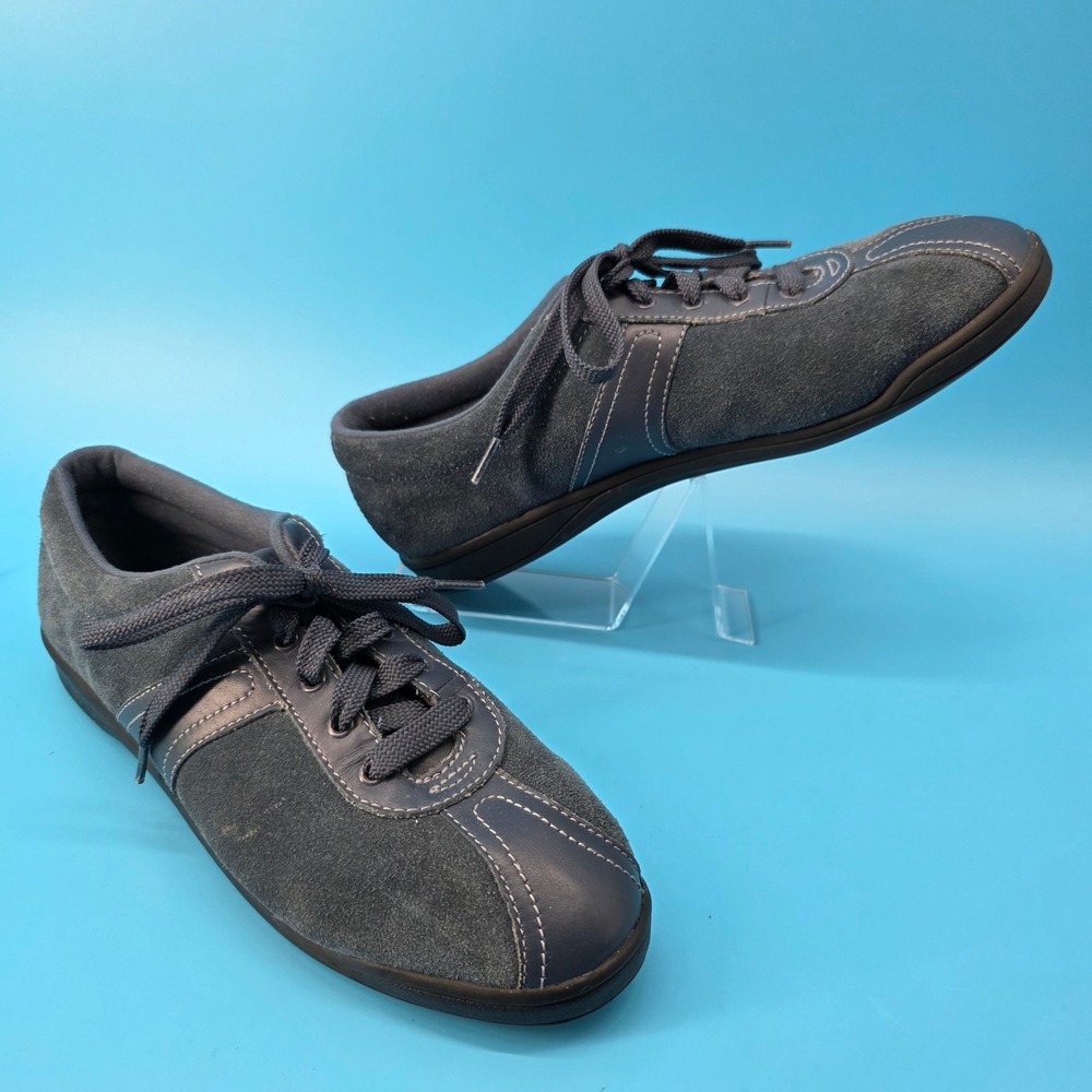 Easy Spirit Seoncue Navy Blue Suede Leather Lace Up Sneakers 10.5 N